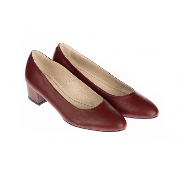 Pantofi femei piele 07-1685-3013 grena - imagine 3