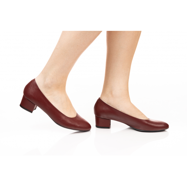 Pantofi femei piele 07-1685-3013 grena - imagine 4