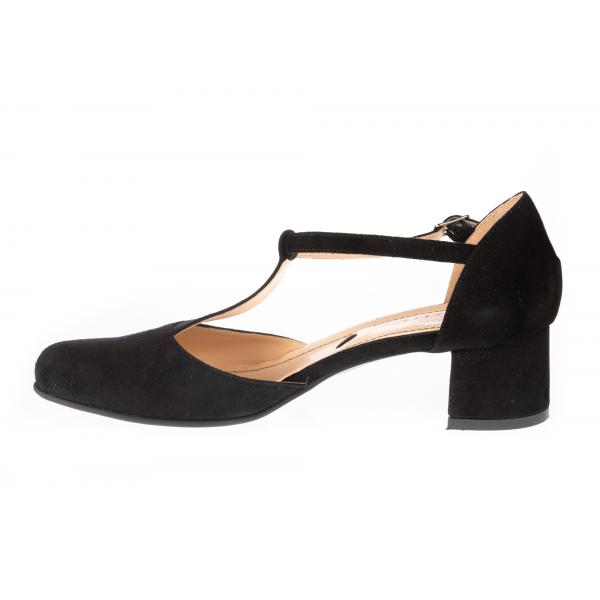 Pantofi femei piele 07-1725-333 negru piele întoarsă - imagine 2