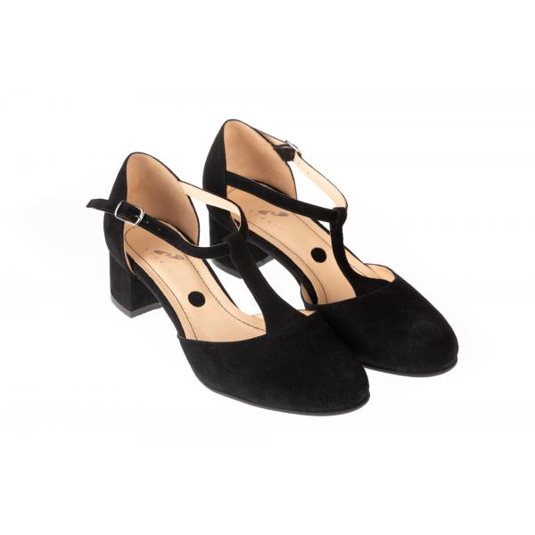 Pantofi femei piele 07-1725-333 negru piele întoarsă - imagine 3