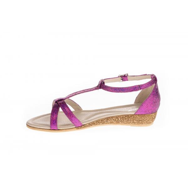 Sandale femei piele 04-2363-247 fuxia metalizat - imagine 2