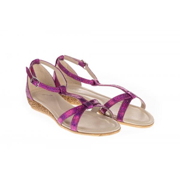 Sandale femei piele 04-2363-247 fuxia metalizat - imagine 3