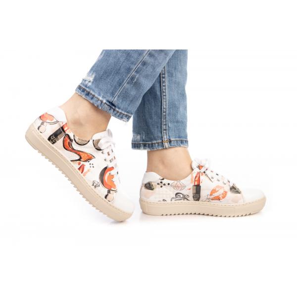 Pantofi femei sport piele 04-1717-226 imprimeu 1 - imagine 4
