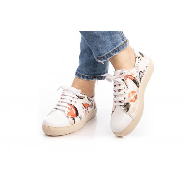Pantofi femei sport piele 04-1717-226 imprimeu 1 - imagine 5