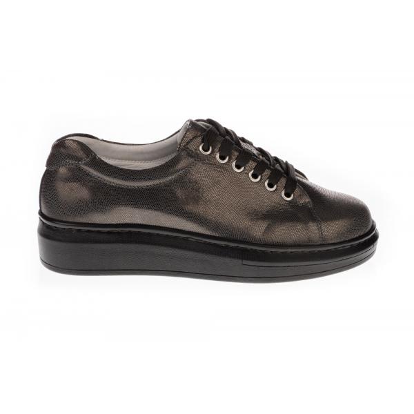 Pantofi femei piele 04-1739-262 print gri
