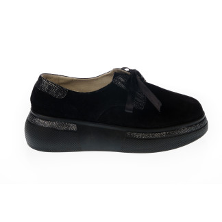 Pantofi femei piele 1757-273 negru piele întoarsă